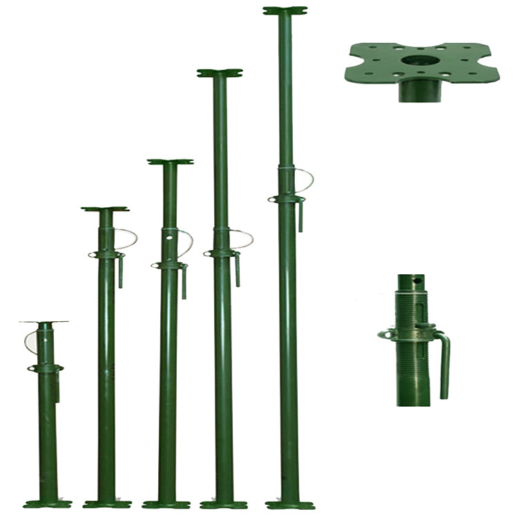Painted acrow props for construction